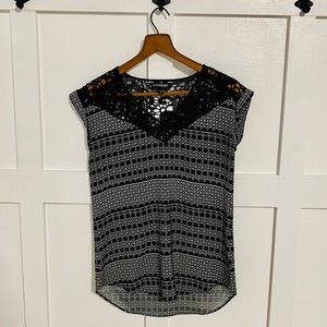 Express Black and White Blouse